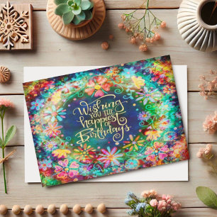 Happiest Birthday Floral Beautiful Inspirivity  Card
