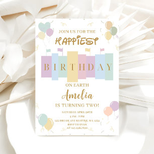 Happiest Birthday On Earth Magical Birthday Invitation