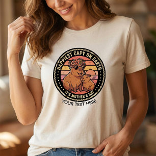 Happiest Capy On Earth Mother's Day Retro Sunset Tri-Blend Shirt