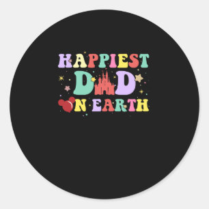 Happiest Dad On Earth Funny Daddy Happy Father Day Classic Round Sticker