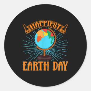 Happiest Earth Day Classic Round Sticker