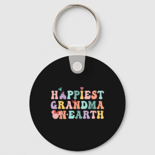 Happiest Grandma On Earth Groovy Mum Mother's Day  Key Ring