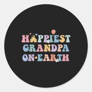 Happiest Grandpa On Earth Fathers Day, Matching Fa Classic Round Sticker