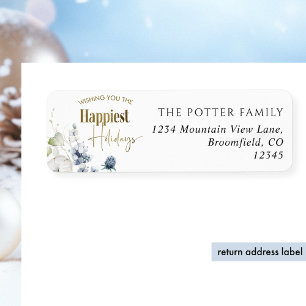 Happiest Holiday, Winter Greenery Return Address Return Address Label