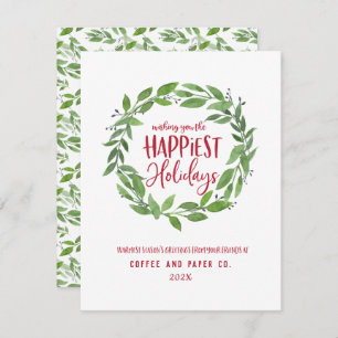 Happiest holidays corporate business christmas hol holiday card