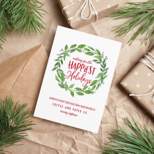 Happiest holidays corporate business christmas holiday card