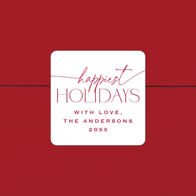 Happiest Holidays Elegant Christmas Gift Tag Favor (Creator Uploaded)