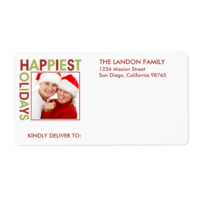 Happiest Holidays family photo shipping address (Front)