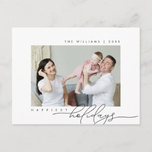 Happiest Holidays, Merry Christmas, Family Photo Postcard