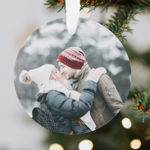 Happiest Holidays   Minimalist Stylish Christmas  Ornament