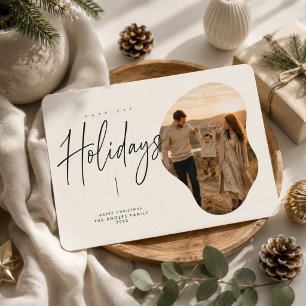 Happiest Holidays Organic Photo Frame Christmas Holiday Card
