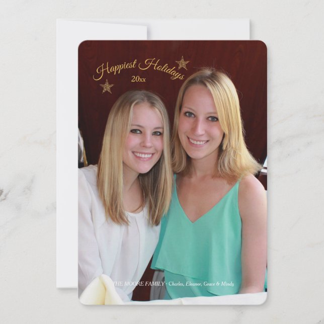 Happiest Holidays Photo Card Vertical (Front)