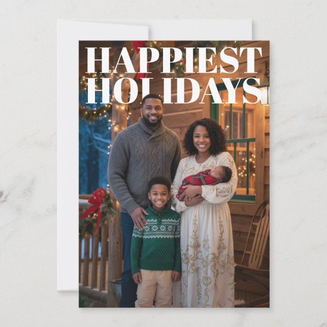 Happiest Holidays PhotoPop Card (Front)