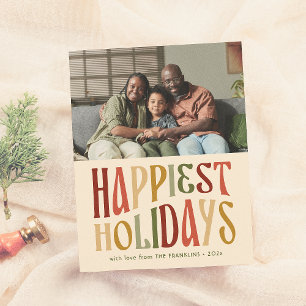Happiest Holidays Retro Christmas Photo Budget