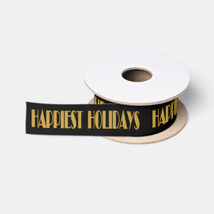 happiest holidays satin ribbon