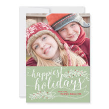 Happiest Holidays Script Photo Card