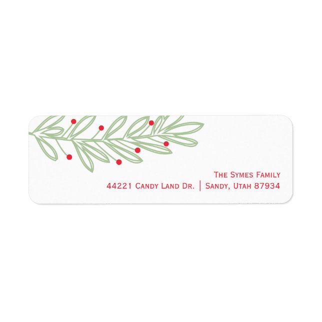 Happiest Holidays Script Return Address Labels (Front)