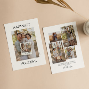 Happiest Holidays Snapshot Photo Collage Holiday Card