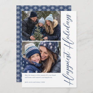 Happiest Holidays Snowflake Photo Card