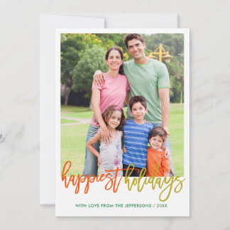 Happiest Holidays Typography Photo Christmas Card