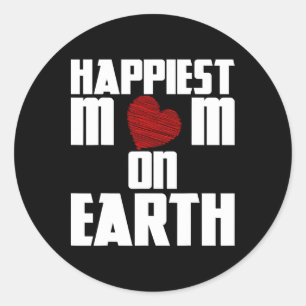 Happiest Mama On Earth Happy Mother's Day Retro Lo Classic Round Sticker