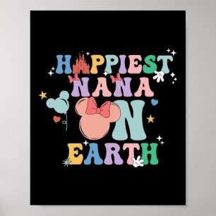 Happiest Nana On Earth Groovy Mum Mother's Day 2 Poster