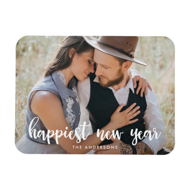 Happiest New Year | Holiday Photo Magnet (Horizontal)