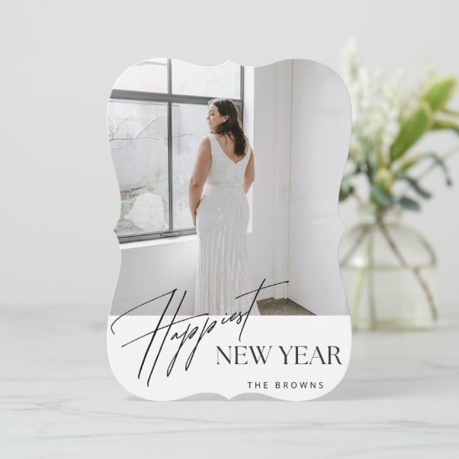 Happiest New Year The Browns Greeting Card (Standing Front)