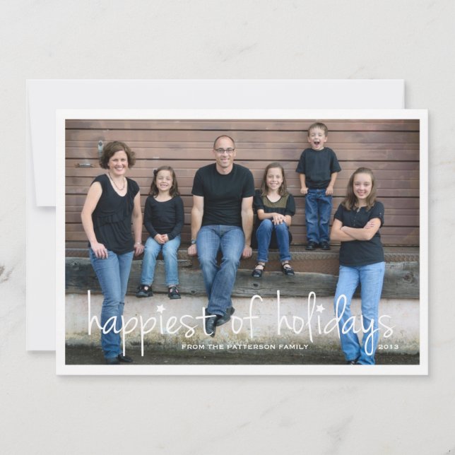 Happiest of Holidays Christmas Greeting Photo Card (Front)