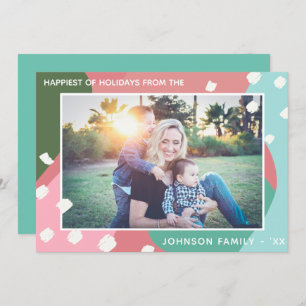 Happiest of Holidays Colourful Abstract Christmas Invitation