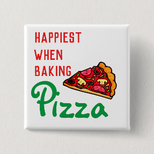 Happiest  when   baking  15 cm square badge