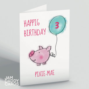 HapPIG Birthday Customisable Birthday Card