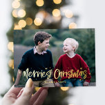 Happily Drawn Merriest Christmas Real Foil Card<br><div class="desc">Celebrate the graduate in your life in style! Designed by Berry Berry Sweet (www.berryberrysweet.com). Visit our website for modern and stylish invitations,  announcements,  and personalised gifts.</div>