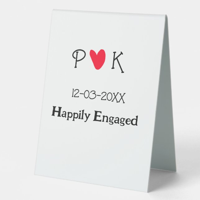 Happily Engaged add couple name letter date year h (Front)