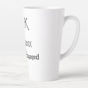 Happily Engaged add couple name letter date year h Latte Mug