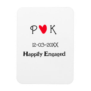 Happily Engaged add couple name letter date year h Magnet