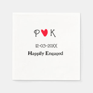Happily Engaged add couple name letter date year h Napkin