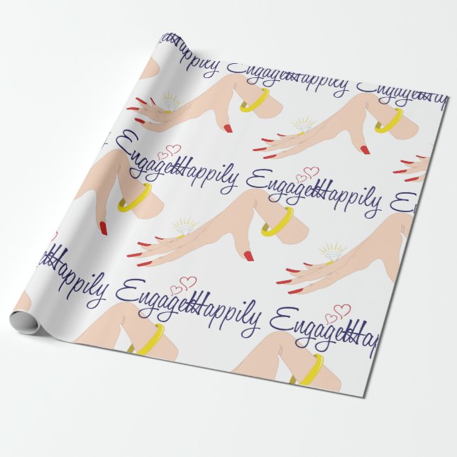 Happily Engaged Wrapping Paper (Unrolled)