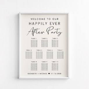 Happily Ever After 10 Table Wedding Seating Chart