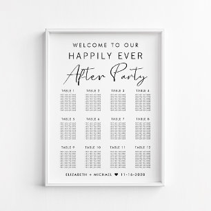 Happily Ever After 12 Table Wedding Seating Chart