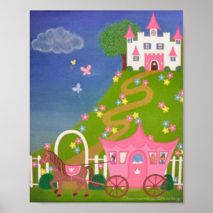 Happily Ever After - 8x10 Princess Castle Kids Art Poster