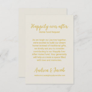 Happily Ever After Alabaster White Gold Home Fund Enclosure Card