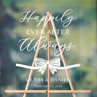 Happily Ever After Always Personalized Wedding Acrylic Sign