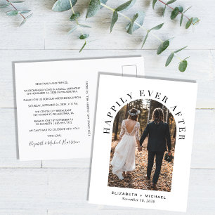 Happily Ever After Arch Photo Wedding Reception Announcement Postcard