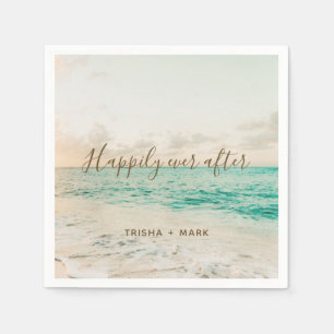 Happily Ever After Beach Wedding Napkin