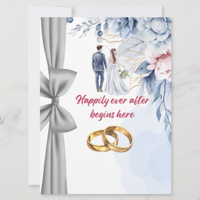 Happily ever after begins here invitation (Front)