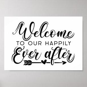 Happily Ever After Boho Wedding Welcome Sign