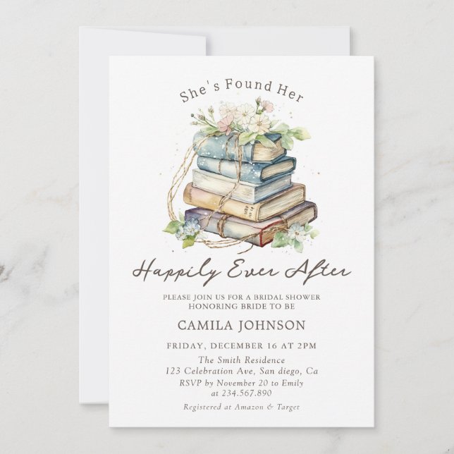 Happily Ever After Book Bridal Shower Invitation (Front)