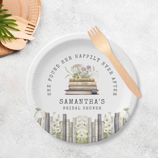 Happily Ever After Book Bridal Shower Paper Plate (Creator Uploaded)