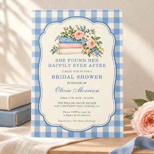 Happily Ever After Book Floral Bridal Shower Invitation